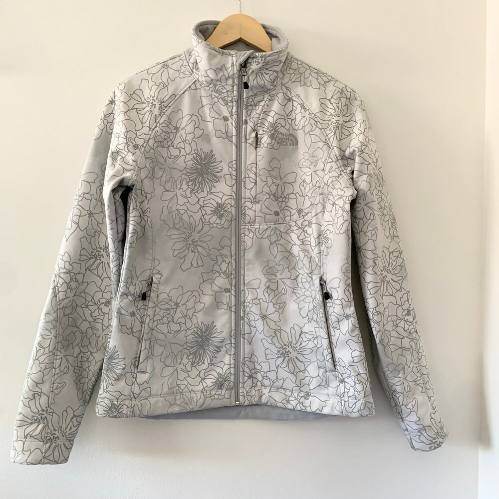 The North Face Women's Floral Bionic Softshell Gray Full Zip Spring Jacket